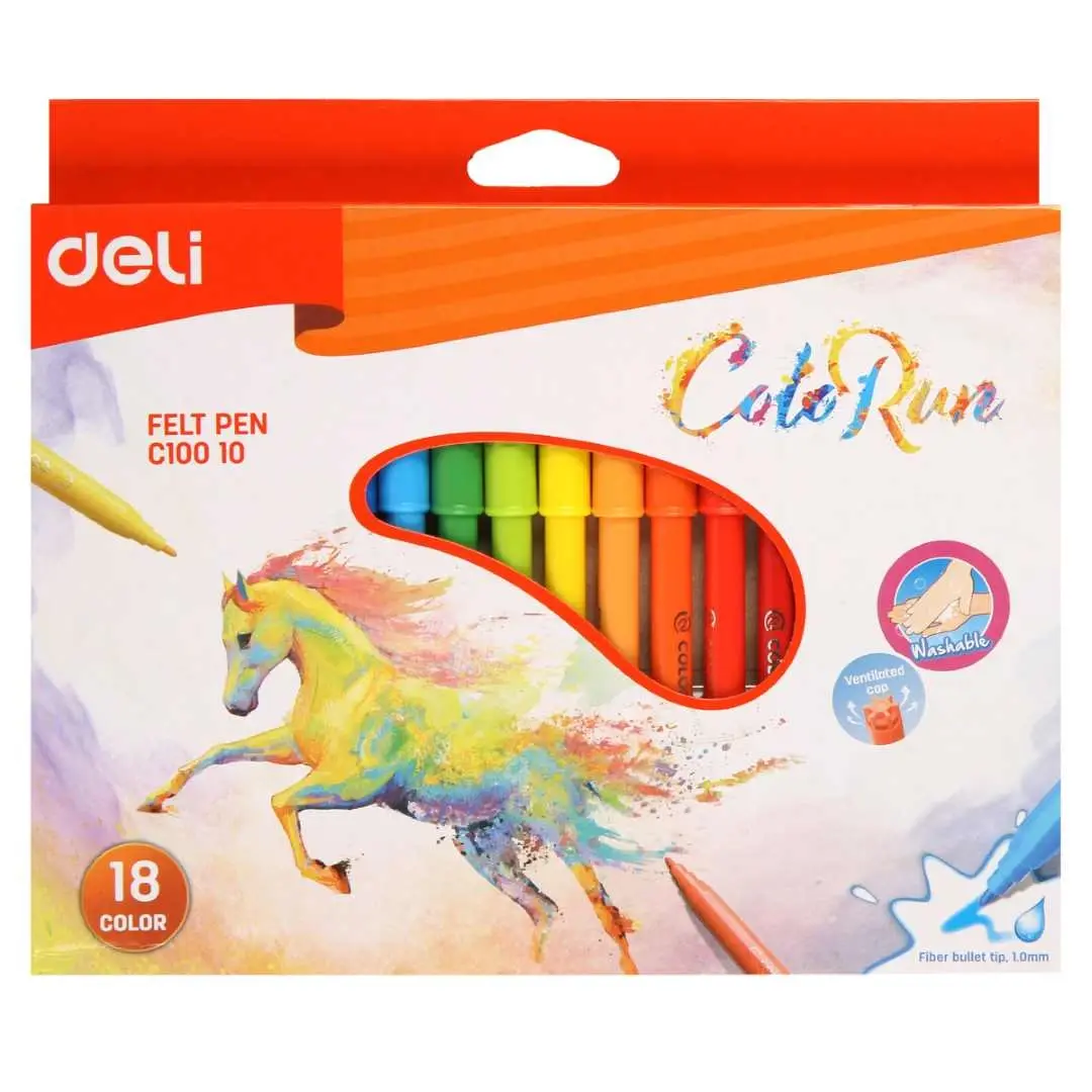 Фломастеры 18 цветов EC10010 Deli