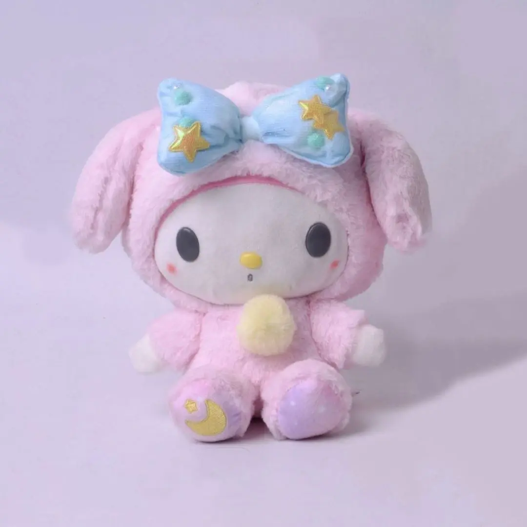Игрушка мягкая Мульти-пульти Kuromi San RIO Куроми Голубой Бантик Месяц на ножке Розовый