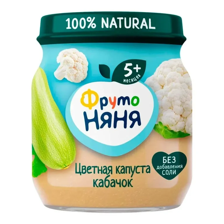 Пюре ФрутоНяня из цветной капусты и кабачков 5+ мес 110 гр