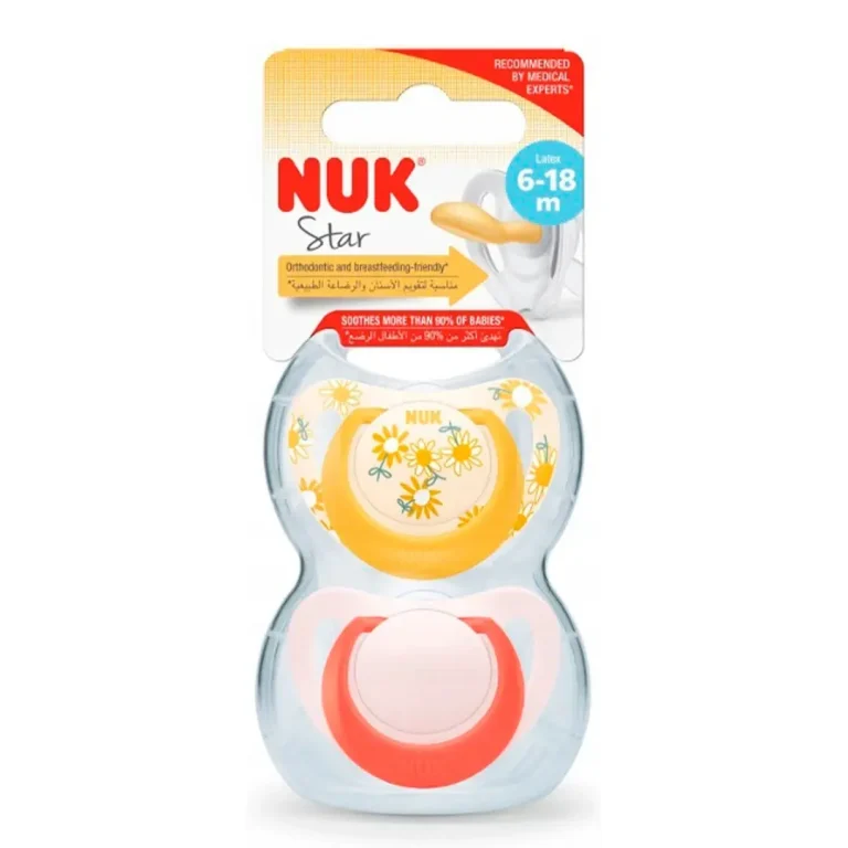 Пустышка NUK Star 6-18 мес 2 шт Латекс Цветочки