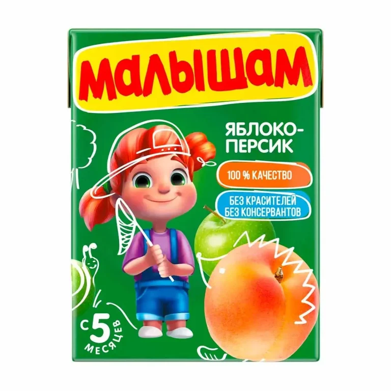 Нектар Малышам Яблоко-персик с 5 мес 200 мл