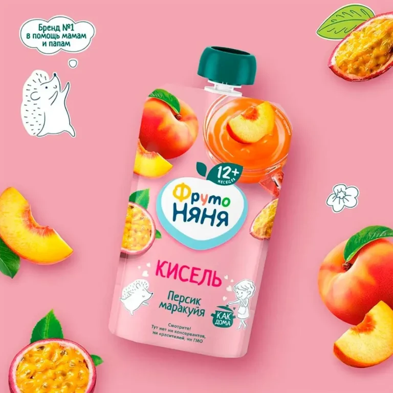 Кисель ФрутоНяня из персика и маракауйи, 130 г, с 12+ мес