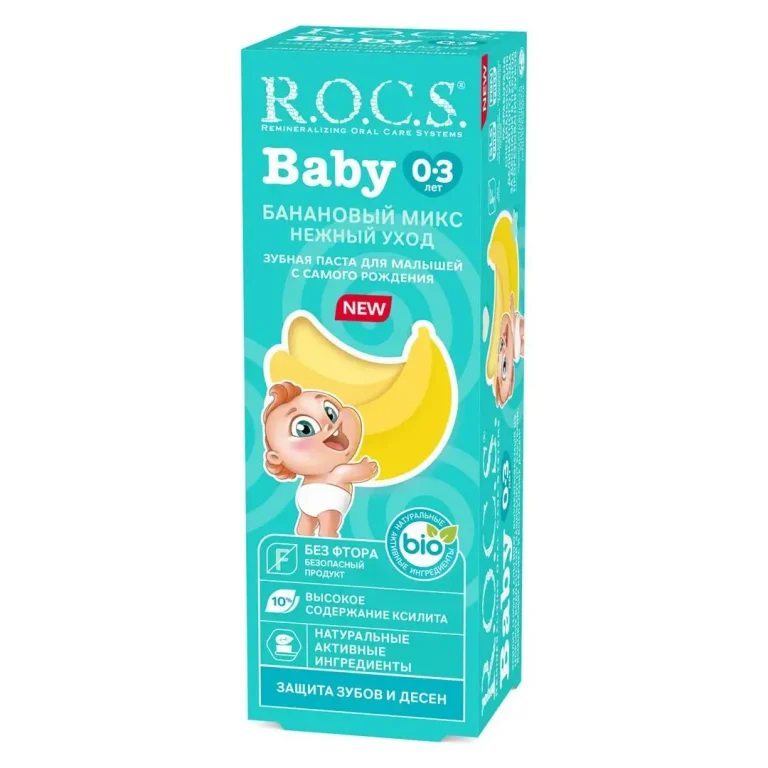 Зубная паста R.O.C.S Baby Банановый микс 0-3 лет