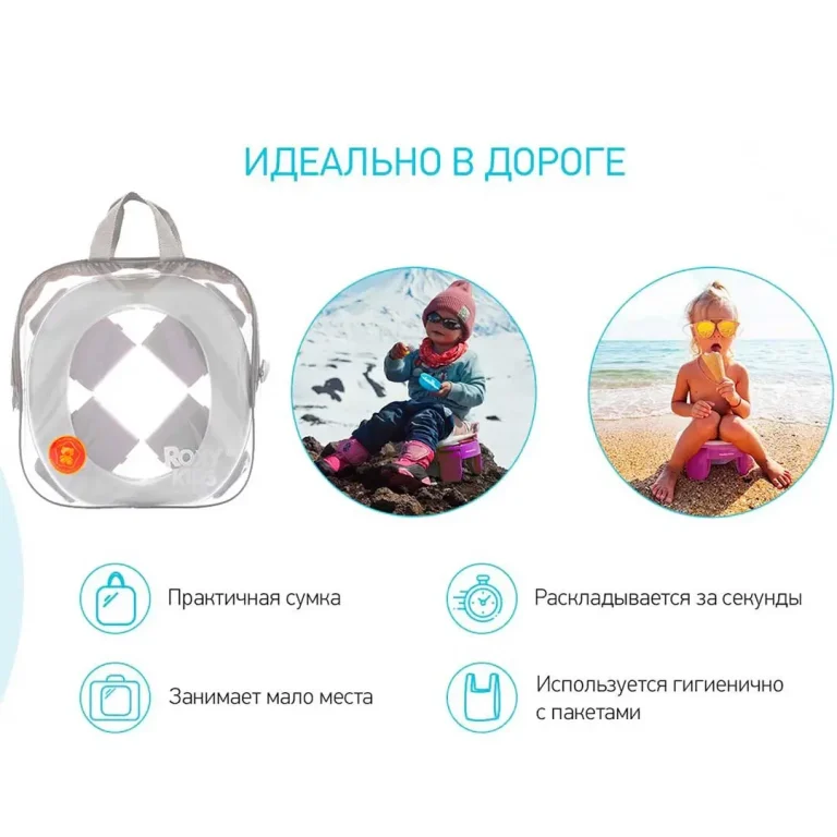 Дорожный горшок и насадка на унитаз 2в1 ROXY-KIDS 12+ мес