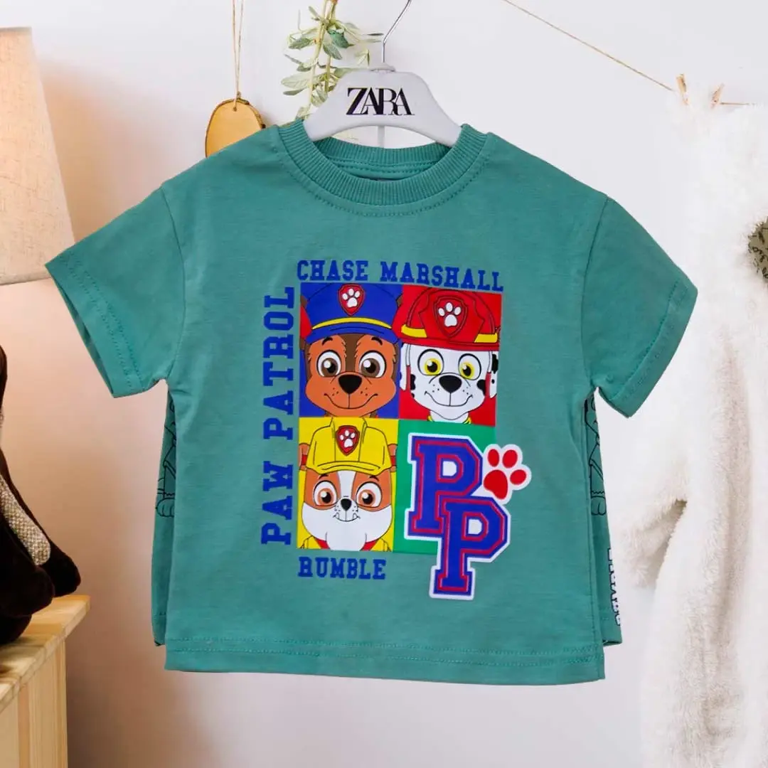 Комплект 2ка ZARA Paw patrol футболка + шорты Ментоловый