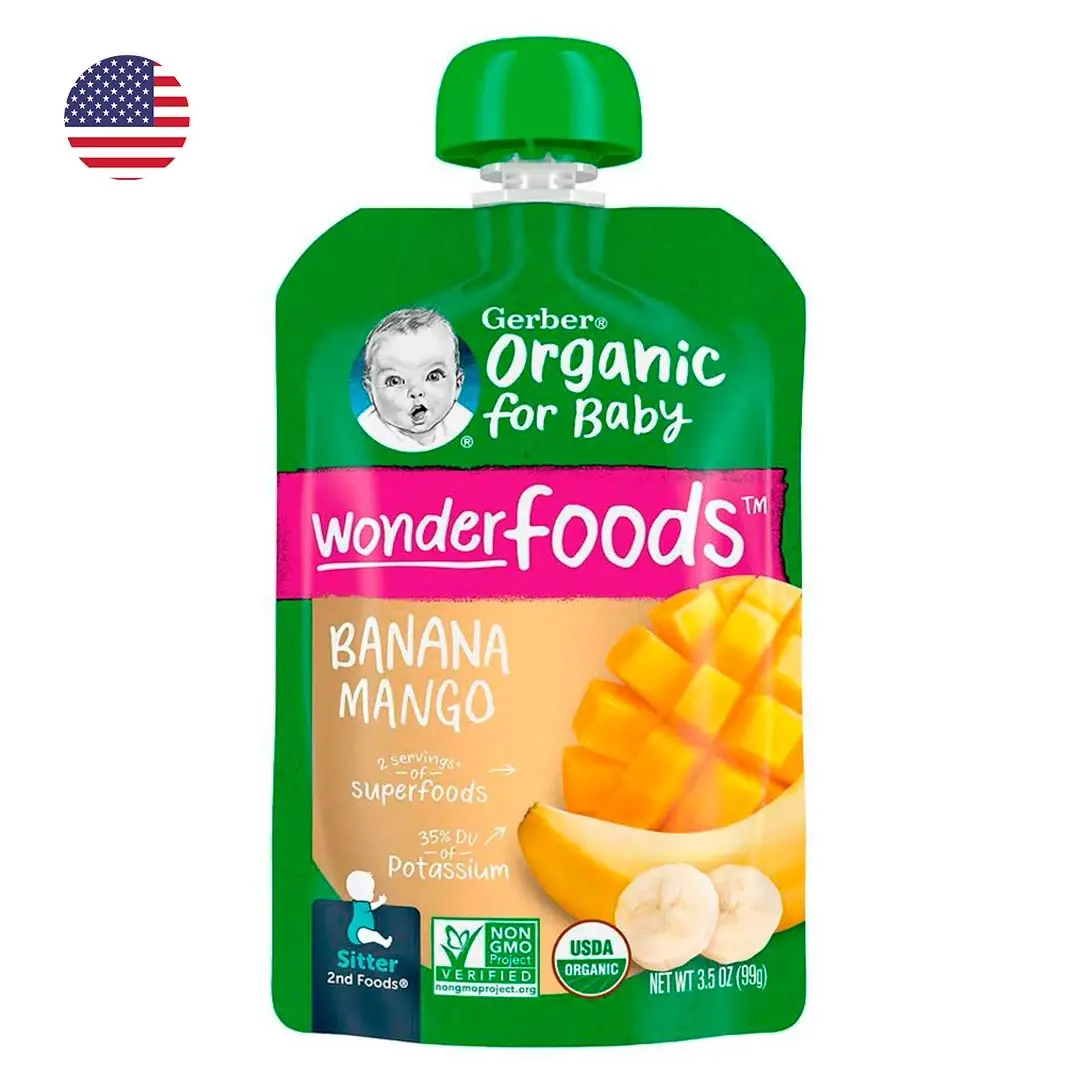 Пюре Gerber Organic for Baby Wonder foods банан манго с 6+ мес 99 гр