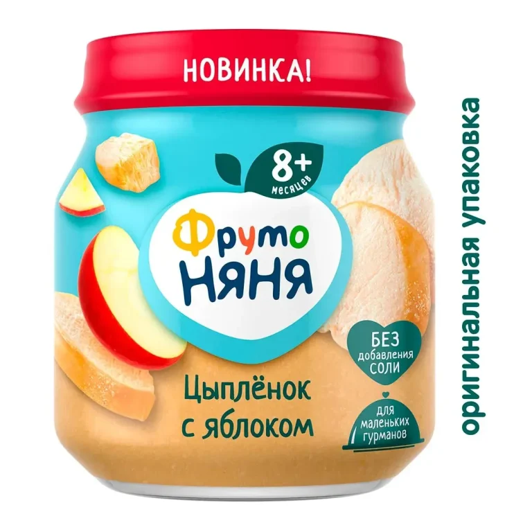 Пюре ФрутоНяня цыпленок с яблоком и тыквой 100 гр 6+ мес