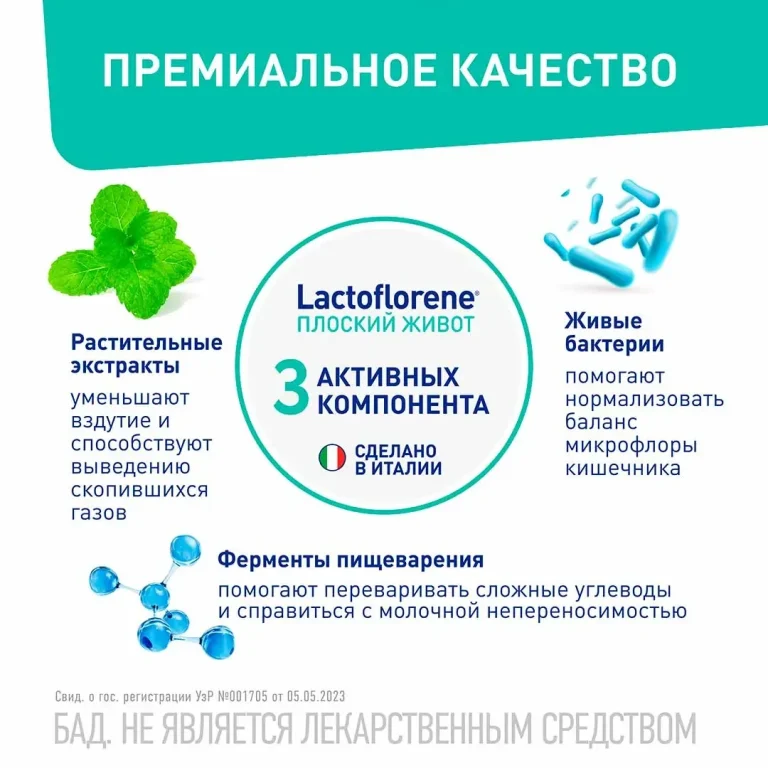 Lactoflorene Montefarmaco плоский живот 20 пакетиков