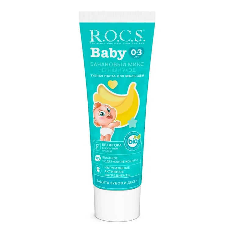 Зубная паста R.O.C.S Baby Банановый микс 0-3 лет