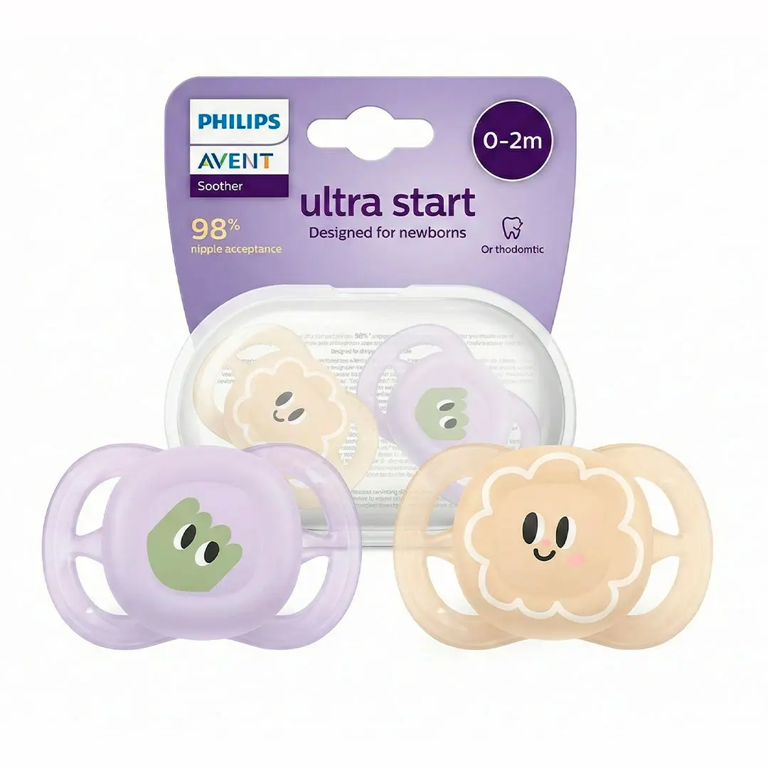 Пустышка Philips Avent Ultrastart Рожицы 0-2 мес 2 шт