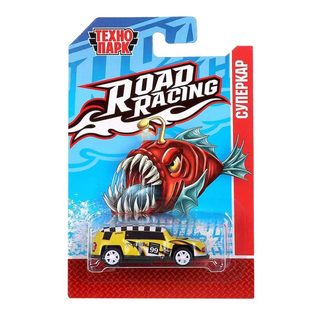 Машина металл Технопарк ROAD RACING СУПЕРКАР хищная рыба 7,5 см в ассортименте