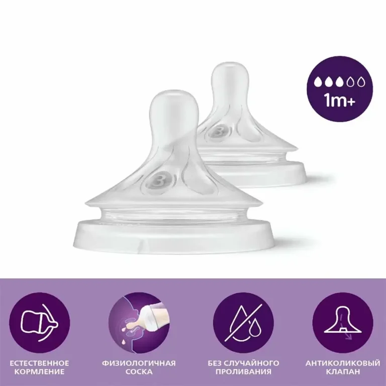 Соска Philips Avent Natural Response 2шт. 1+мес. SCY963/02 средний поток