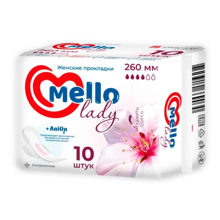 Ультратонкие прокладки Mello lady 260 мм 10 шт