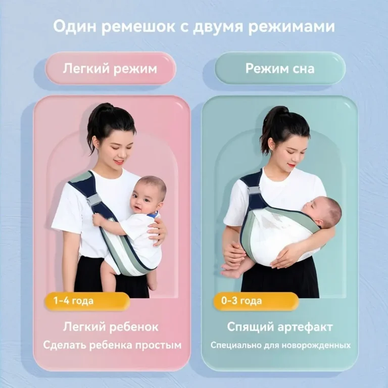 Переноска для детей хипсит слинг для новорожденных Зеленый