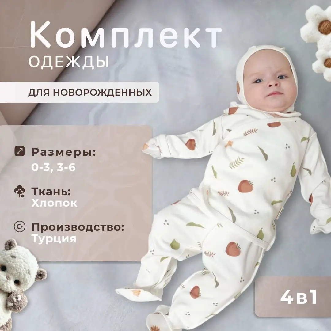 Комплект 4ка Я родился фрукты