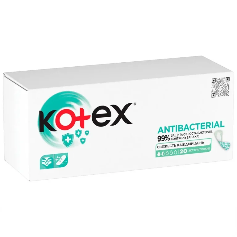 Ежедневные прокладки Kotex Antibacterial Экстра тоние 20 шт