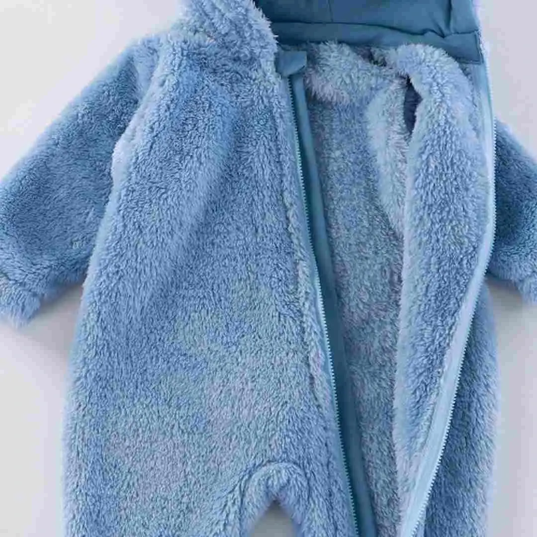 Плюшевый комбинезон Baby series однотонный с ушками Синий