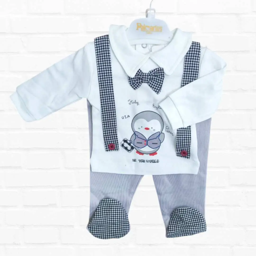 Комплект 2ка Palmarius baby пингвинчик свитшот + ползунки Серый