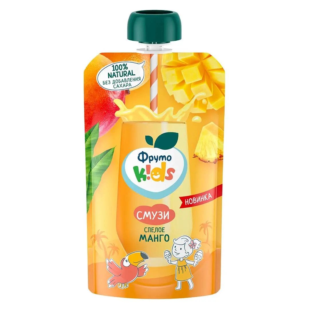 Смузи ФрутоKids мультифруктовый с манго 6+мес 130 гр