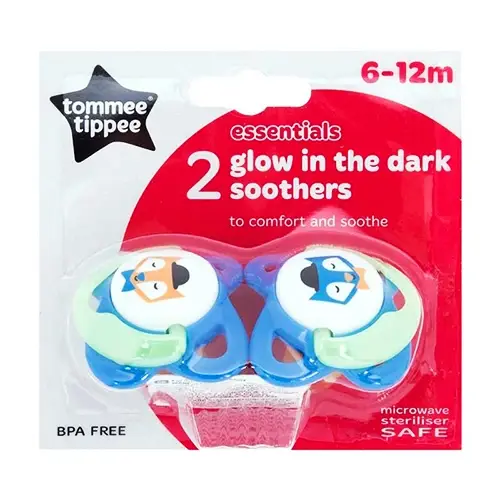 Пустышка Tommee Tippee 2 glow in the dark soothers 6-12мес. лиса 2 шт.