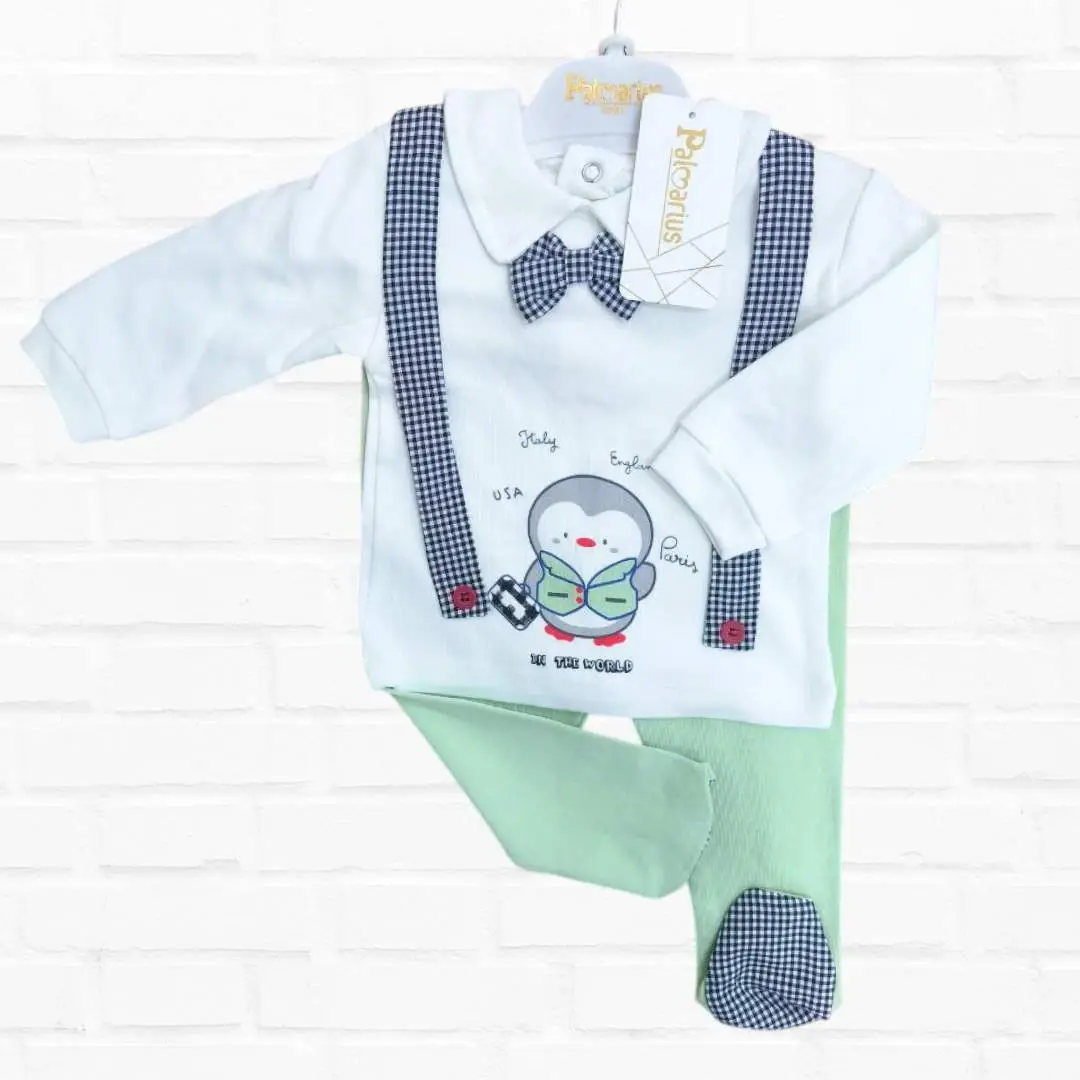 Комплект 2ка Palmarius baby пингвинчик свитшот + ползунки Зеленый