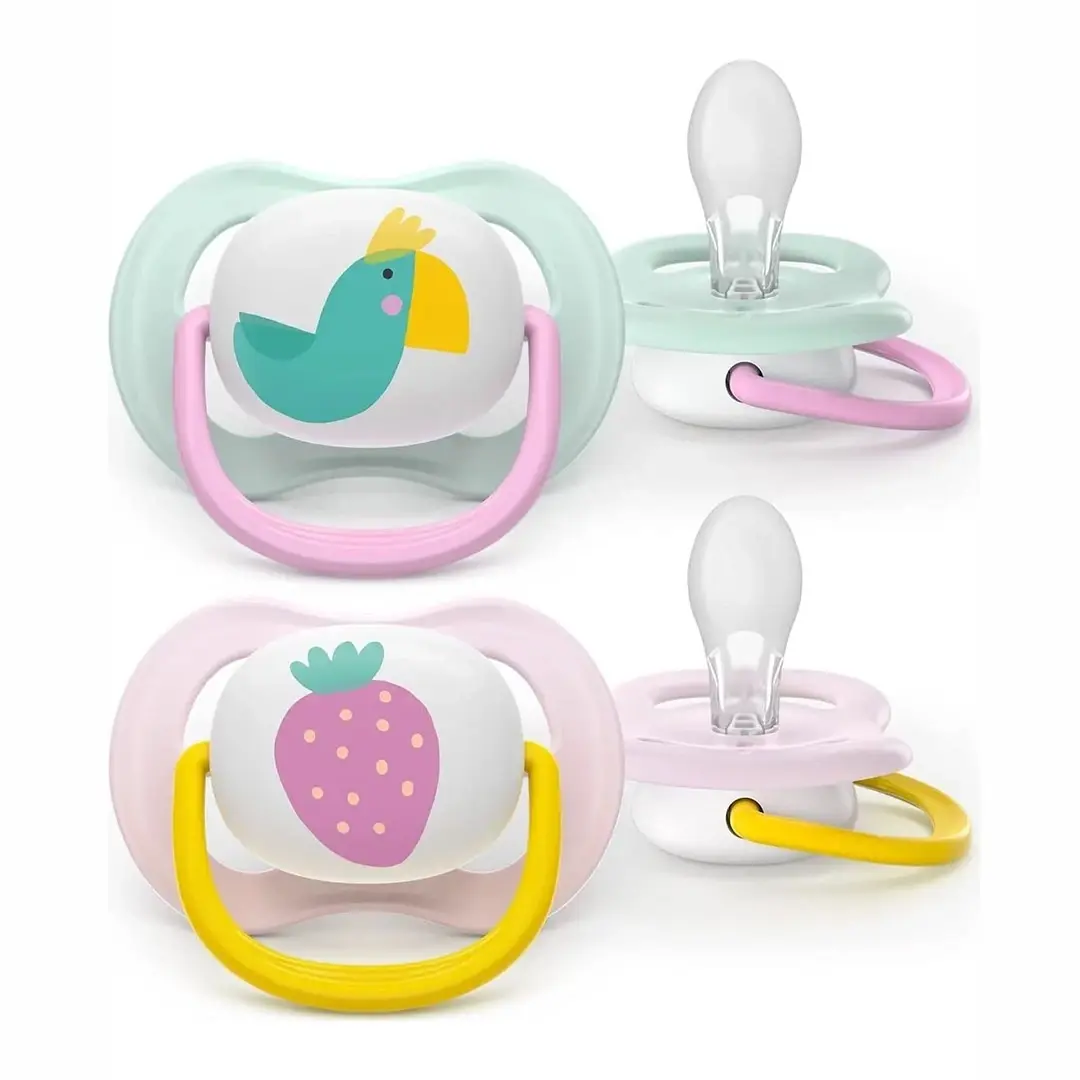 Пустышка Philips Avent Ultra Air Happy Птичка Клубничка SCF080/24 0-6 мес 2 шт