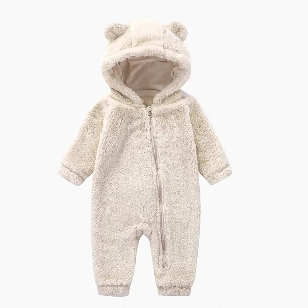 Плюшевый комбинезон Baby series однотонный с ушками Молочный