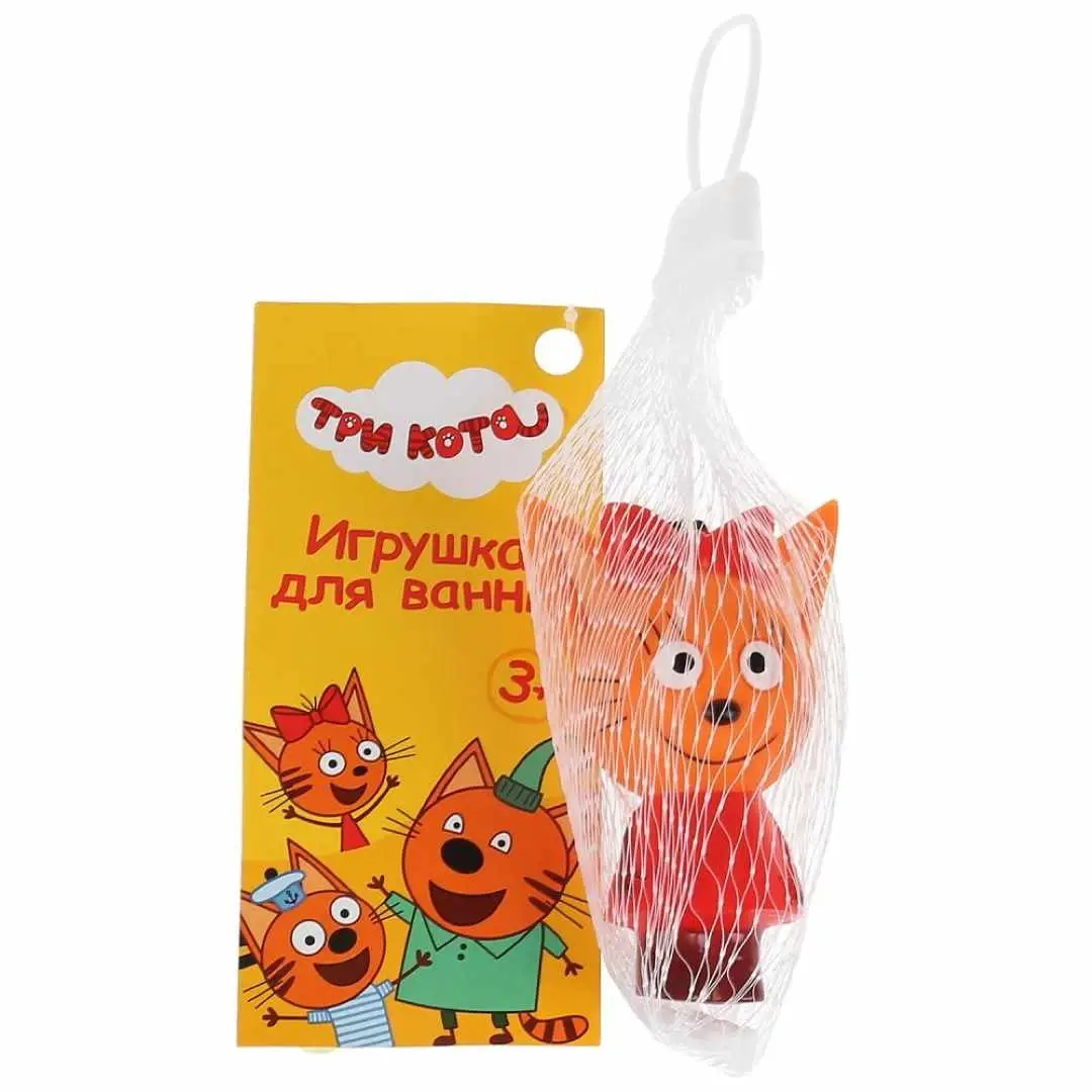 Игрушка для ванны Капитошка Три кота Карамелька в сетке
