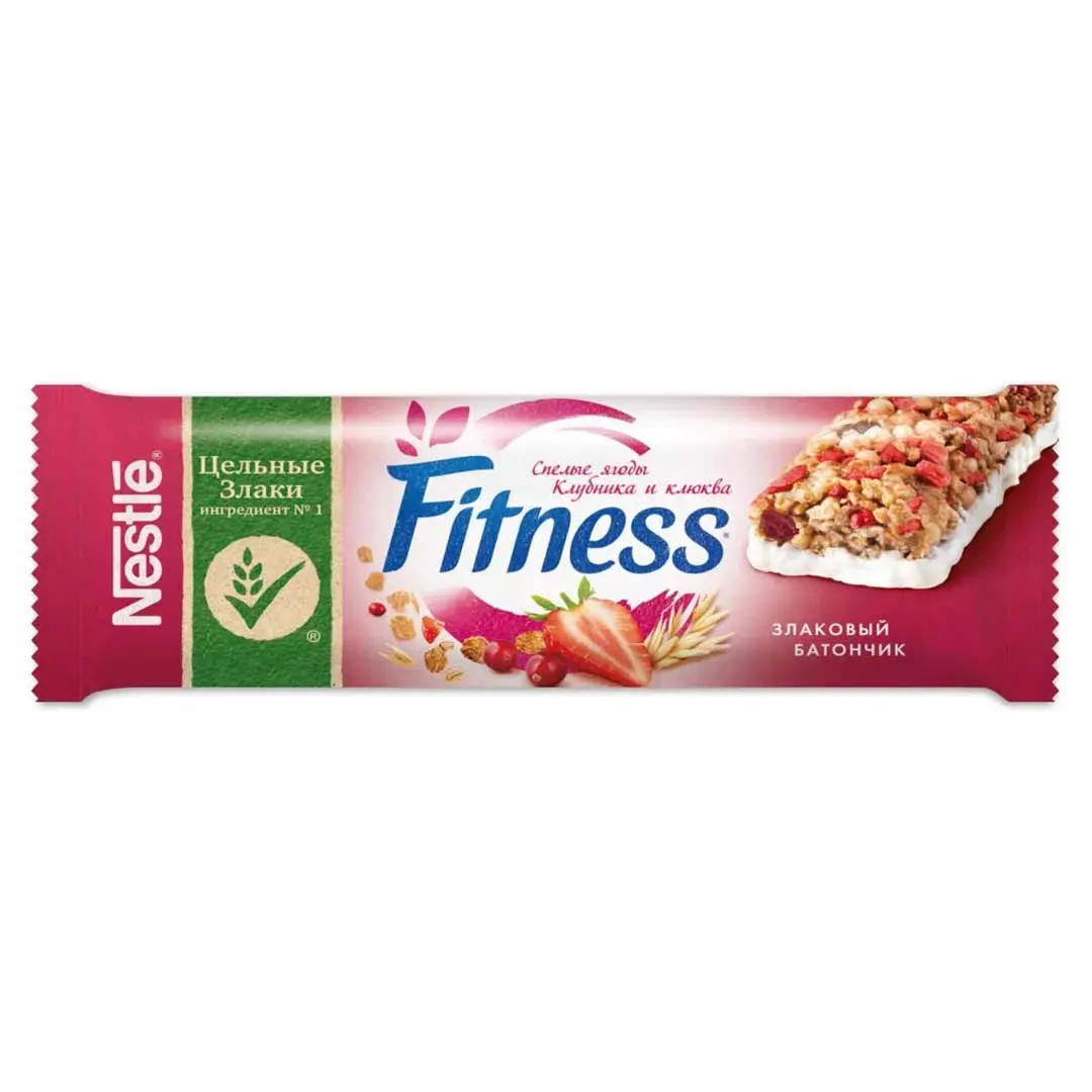Цельнозлаковый батончик Nestle Fitness Клубника 23,5 гр