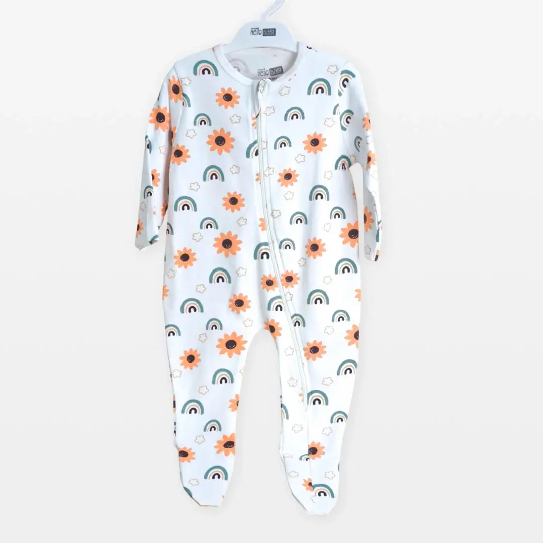 Слип на молнии Hello Baby Подсолнухи Белый